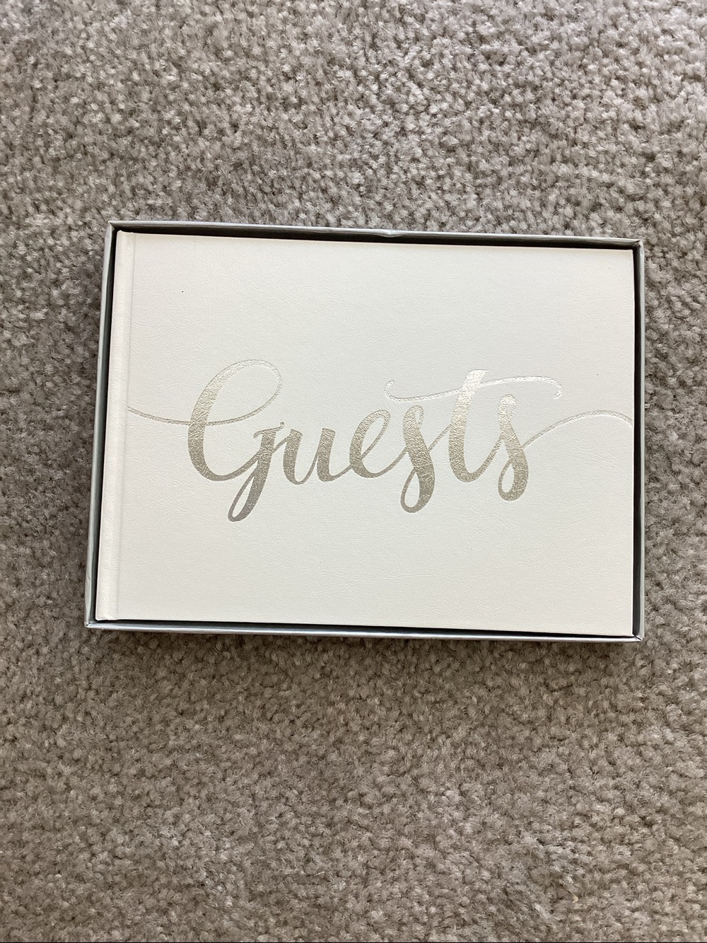 Guest Book - White Cover with Silver Script